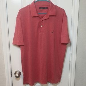 Nautica Men's Large Golf Polo Shirt Heathered Salmon
